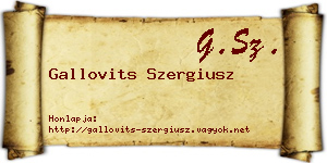 Gallovits Szergiusz névjegykártya
